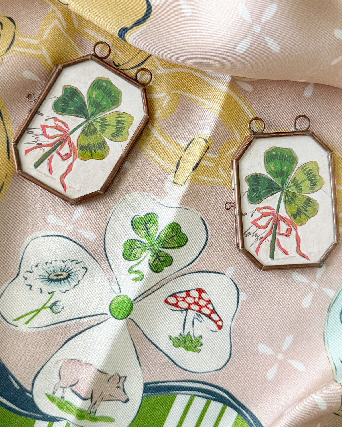 artisan clover locket charm